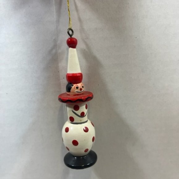 VTG Wooden Circus Clown Christmas Ornament Avon Gift Collection 4" - Picture 5 of 9